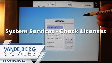 Bizerba GLM-e Weigh Price Labeler Training: System Services - How to Check Licenses