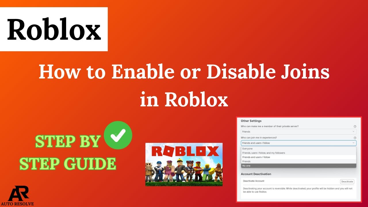 How to Enable or Disable Joins in Roblox - YouTube
