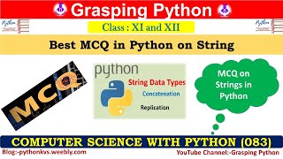 Best Python MCQ | MCQ on String in Python | Best MCQ for Computer Science | Python String MCQ