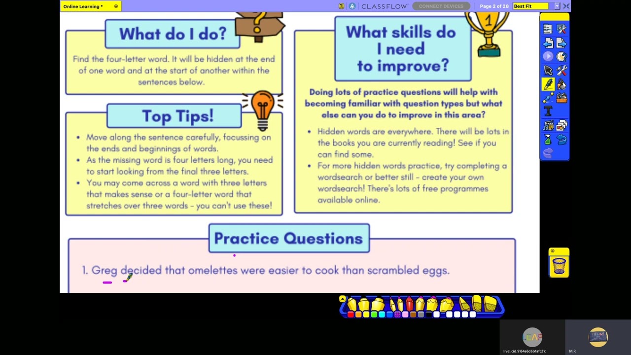 11 Plus Verbal Reasoning Hidden Words