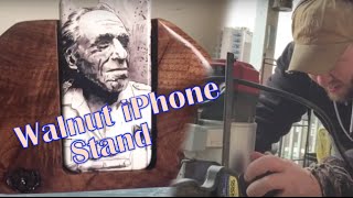 Reclaimed Walnut Wood iPhone Stand