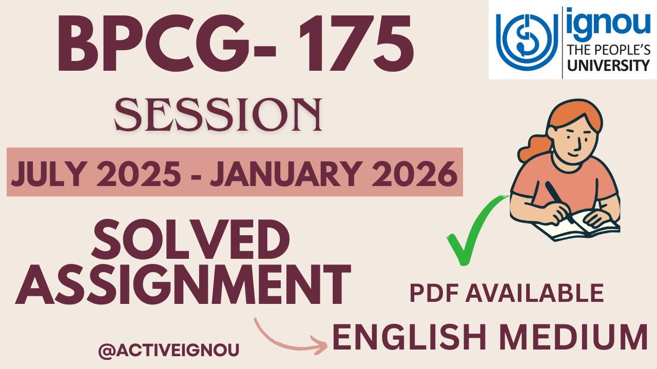 BPCG-175 Solved assignment pdf July 2025-January 2026 Session 