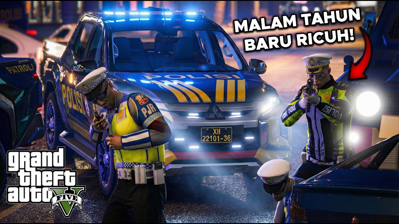 Patroli Malam Tahun Baru Berakhir Ricuh! GTA 5 Mod Polisi Indonesia