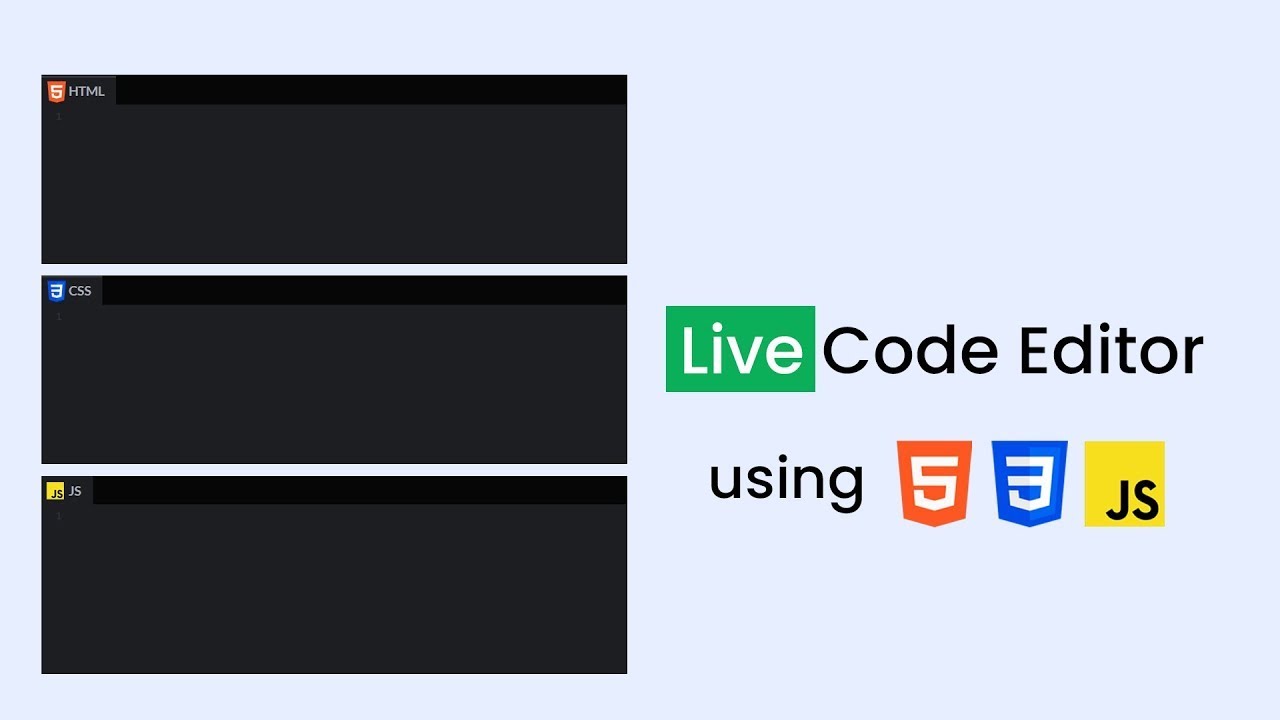 How To Make Live Code Editor Using HTML CSS And JavaScript | Online ...