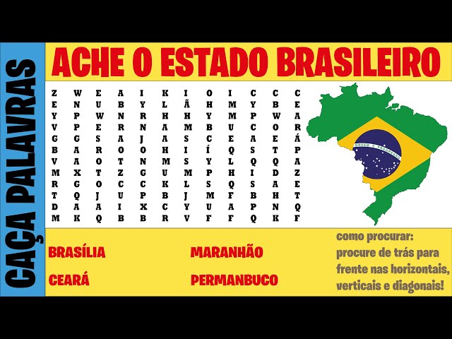 ✓Caça Palavras Geográfico: Estados Brasileiros em Destaque