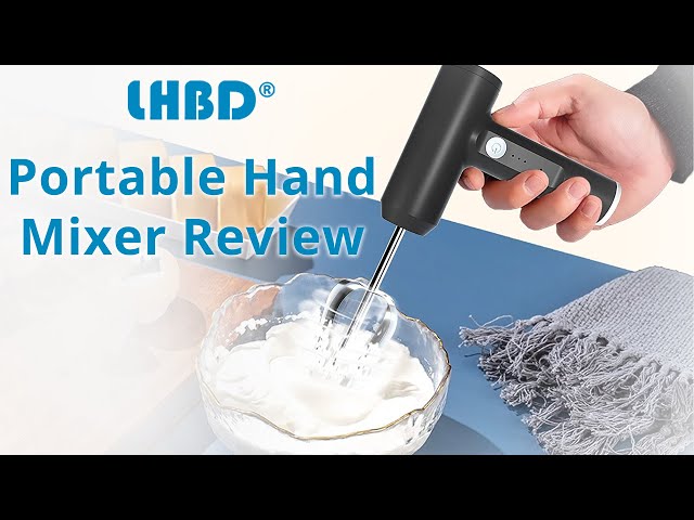 Portable Electric Cordless Handheld Mixer, 3-Speed Adjustable