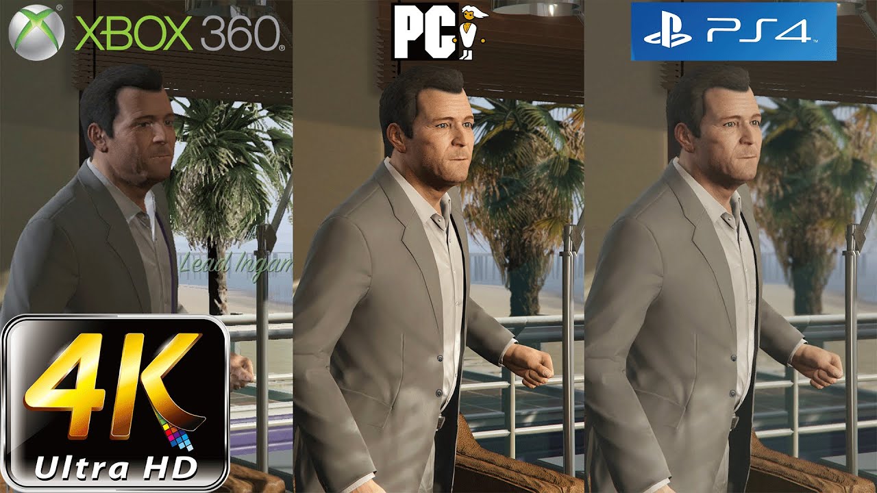 GTA 5 Graphic Comparison | PC (4k) vs PS4 vs XBOX 360 