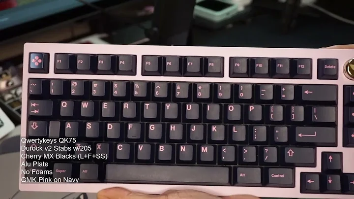 Qwertykeys QK75 Soundtest MX Blacks on Alu, GMK Pink on Navy, No foams