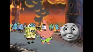 Thomas the tank engine destroys Bikini Bottom