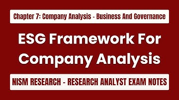 What Is The ESG Framework And How It Impacts Company Analysis - Chapter 7