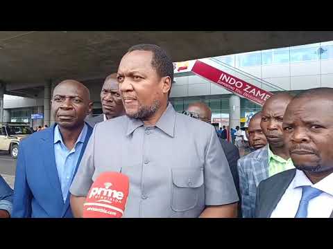 PF supporters gather at the KKIA to welcoming party president Miles Sampa