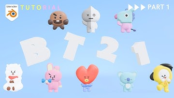 3D Blender - BT21 : EP.22 #3d #blender #blendertutorialforbeginners #bt21  #bt21craft #bts