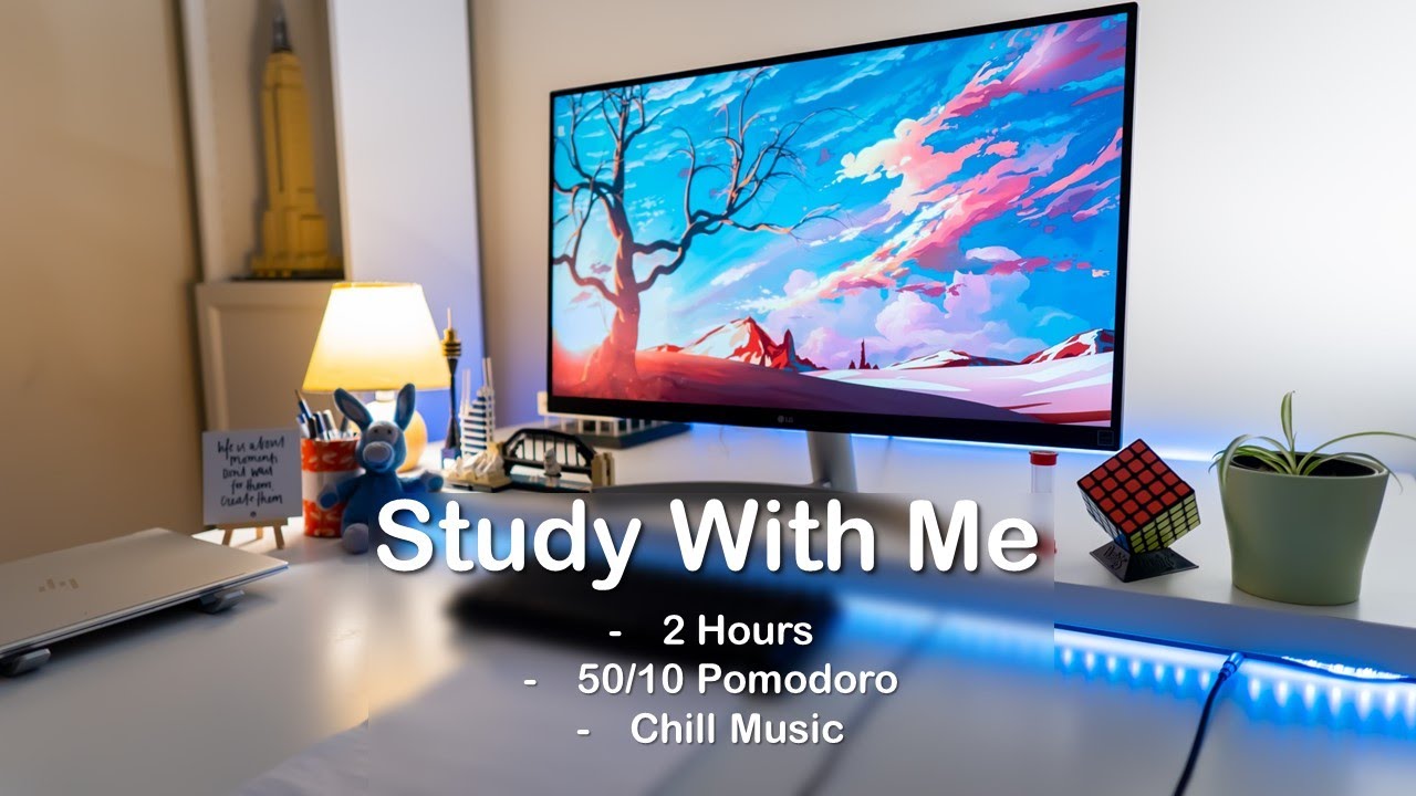 2 HOUR Study With Me | Pomodoro 50-10, Chill Music - YouTube