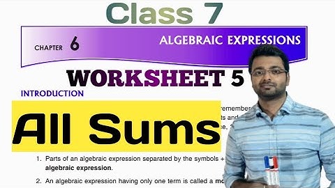 D.A.V. Math | Class 7 | Ch-6 | Algebraic_Expression |Worksheet 5 | All Sums | By Art Of Mathematica