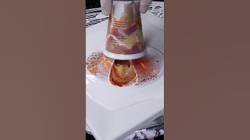 CHOCOLATE Flip Cup Acrylic Pouring for Beginners #art #acrylicpouring #painting #abstractart