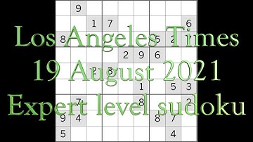 Sudoku solution – LA Times sudoku 19 August 2021 Expert level