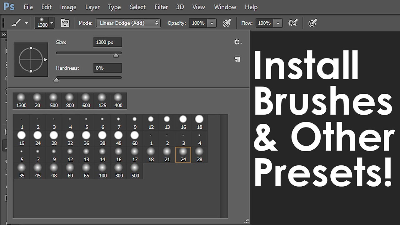 Photoshop Tutorial: How to Download \u0026 Install New Brushes \u0026 other Presets