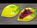 Lemon shape fruit pot || Birthday gift showpiece making at home || সিমেন্ট দিয়ে ফলের ঝুড়ি