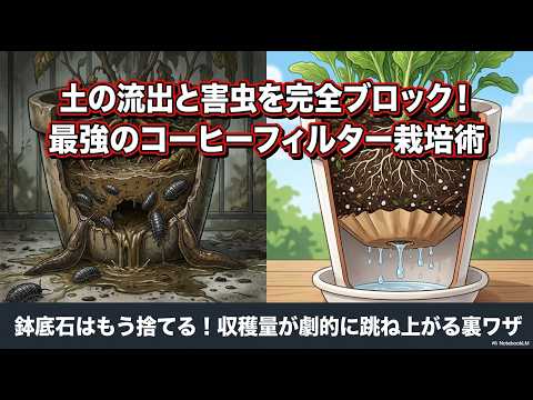 コーヒーフィルターを鉢の底に置くだけで解決！土の流出と水はけの悩み