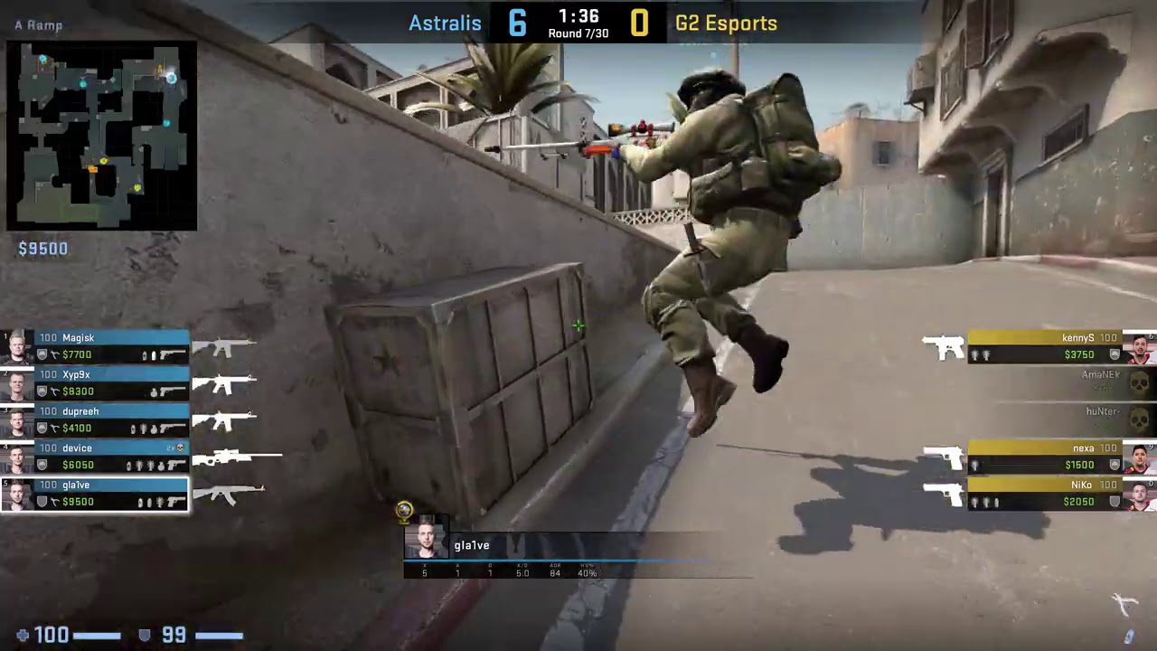 CS:GO POV Demo Astralis gla1ve (18/9) vs G2 (de_dust2)