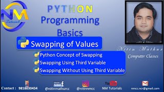 Swapping of Values with or without using third variable Python Code to Swap Two Values