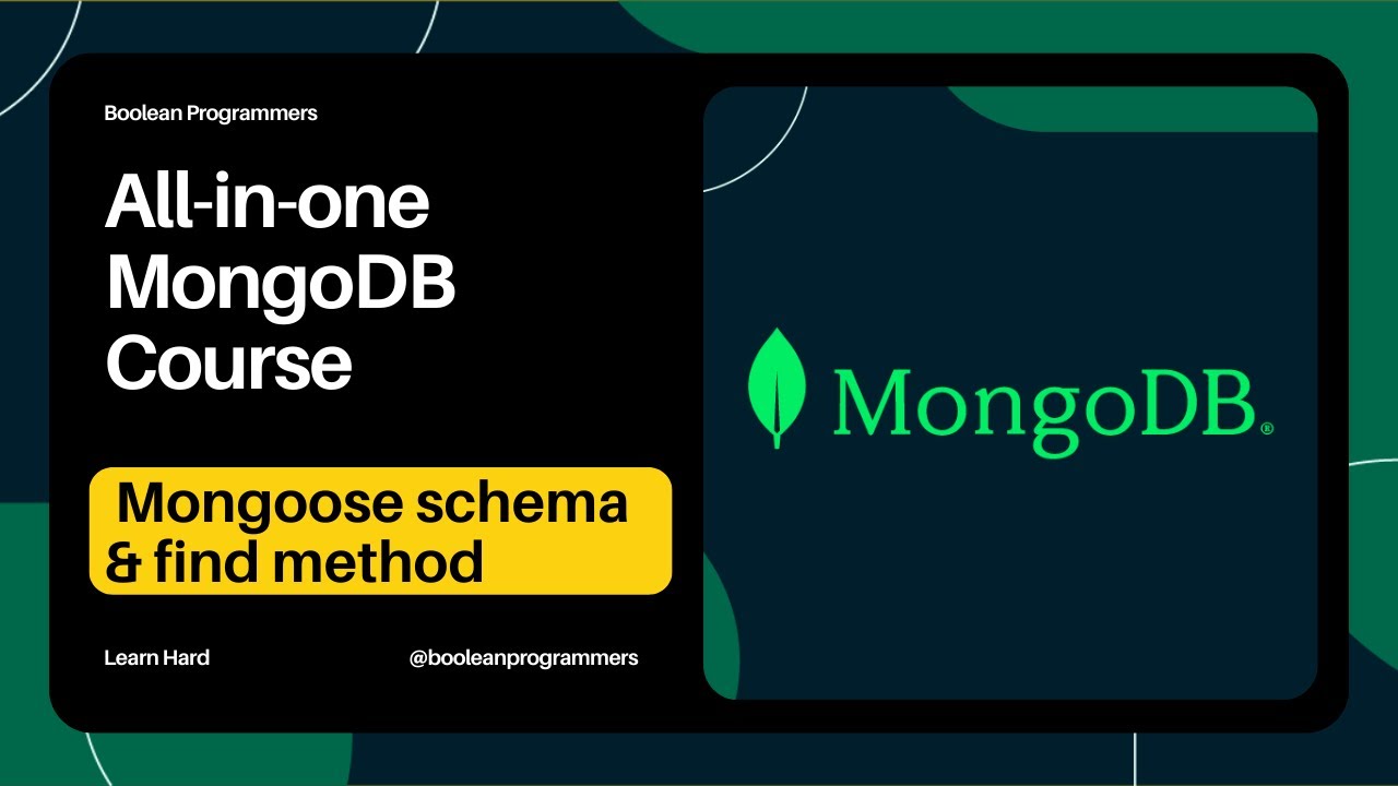 Mongoose Schema & find method in mongodb - YouTube