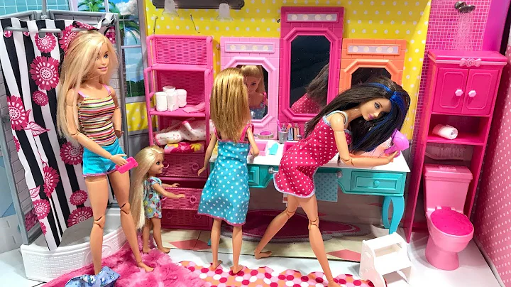 Barbie Chelsea Stacie Skipper Funny Morning Routin...