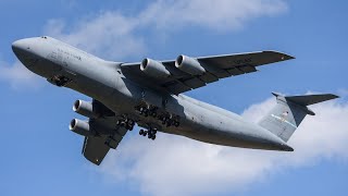 Two Lockheed C-5M Super Galaxy 87-0035 and 85-0004 landing at Poznan Airport 2022.07.17