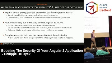 AppSec EU 2017 Boosting The Security Of Your Angular 2 Application by Philippe De Ryck