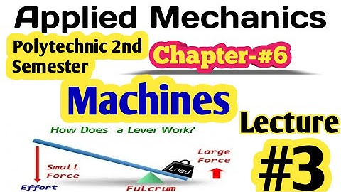 Machines(मशीने।)applied mechanics Polytechnic 2nd  Semester