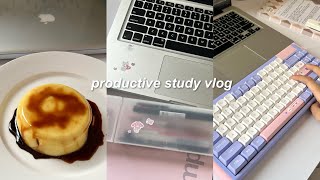 PRODUCTIVE STUDY VLOG 💻📔notes taking, lots of unboxing, making pudding 🍮 and more