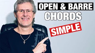 Simple Guitar Chords In Open And Barre Chord Postions