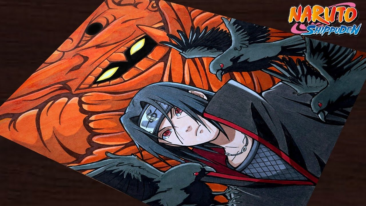 How to Draw"Uchiha Itachi with crows and incomplete Susanoo"step by step(Tutorial)||Naruto-Shippuden