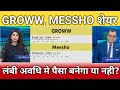 Groww, meesho share latest news, groww, meesho share anelysis, target, hold or sell?