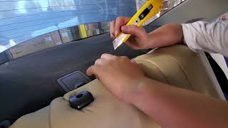 How to Make Openings for Headrest Posts and Backrest Release Levers to Install Car Seat Covers #1