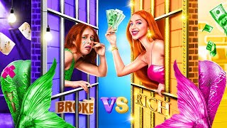 Rich Girl vs Broke Girl in Jail! How to Become a Mermaid!  Extreme Mermaid Makeover!