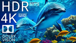 UNDERWATER ANIMALS - 4K (60FPS) ULTRA HD - With Nature Sounds (Colorfully Dynamic)