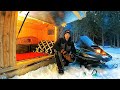 Solar Heated Snowmobile Camper Journey - Solo Winter Camping in my "Sled Cabin"