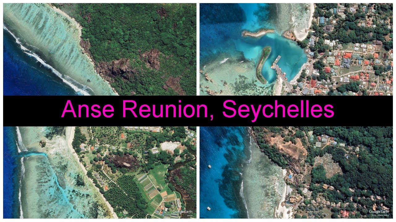 Aerial view of Anse Reunion, Seychelles