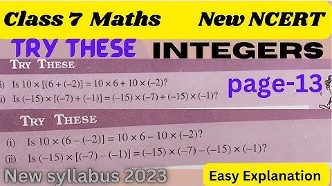Class 7 Maths - Integers - Try These - Chapter 1  - Try these - Page 13 - New Syllabus