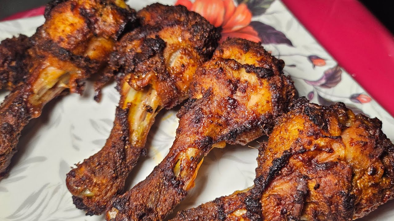 కేవలం 1స్పూన్ నూనె తో చికెన్ లెగ్ పీస్ ఫ్రై Chicken Leg piece fry  #madhugracefulbites 