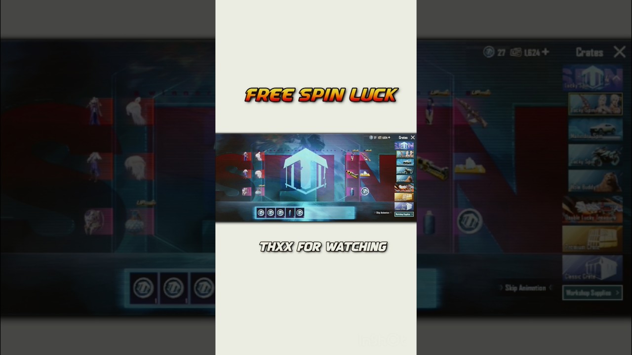 FREE SPIN LUCK IN BGMI 