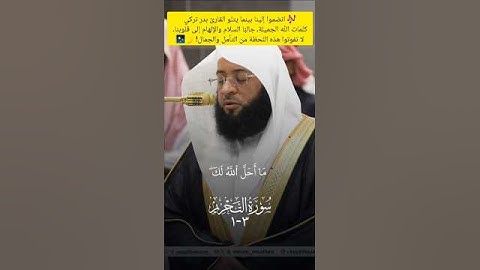 يآايها النبي لم تحرم... || ما تيسر من سورة تحريم #الشيخ #بدر_التركي