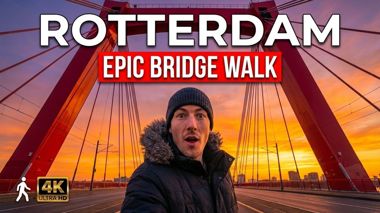Rotterdam's Iconic Willemsbrug | An Epic Walk In 4K!