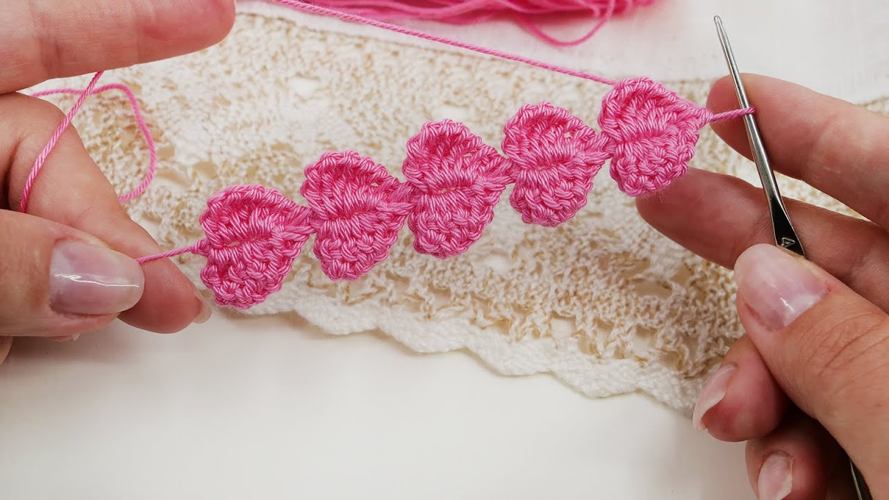Вязаная крючком цепочка из сердечек 💔 Crochet Chain of Hearts  💔 Step by step