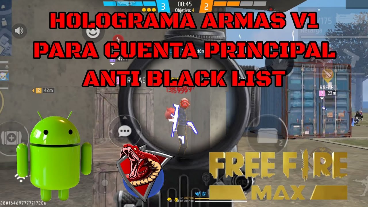 HOLOGRAMA DATA V1 ANTI BLACK LIST FREE FIRE MAX PARA CUENTA PRINCIPAL