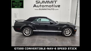 2008 FORD MUSTANG SHELBY GT500 CONVERTIBLE 6 SPEED WITH NAV IN BLACK CLEARCOAT 4K WALKAROUND 14621Z