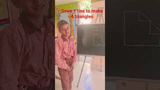 drwa 1 line to make 4 triangles|logical thinking#mathematics #shorts #trending #priya phenomenol