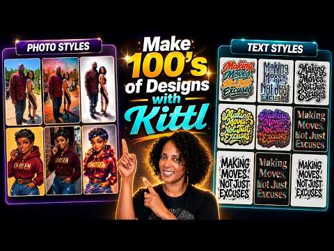 Stop Designing From Scratch! Make 100+ T-Shirt Graphics With AI |Kittl Design Styles NEW!