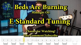 Beds Are Burning - Midnight Oil (Bass Cover with Tabs) Resimi